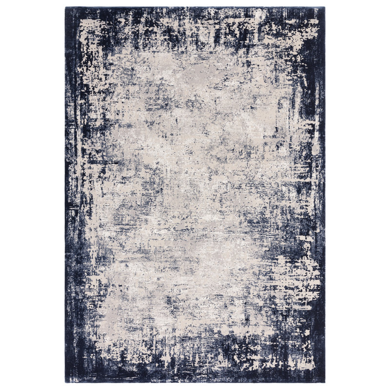 Abrienne Soft Border Blue/Grey Rug, Rectangle 160 x 230cm
