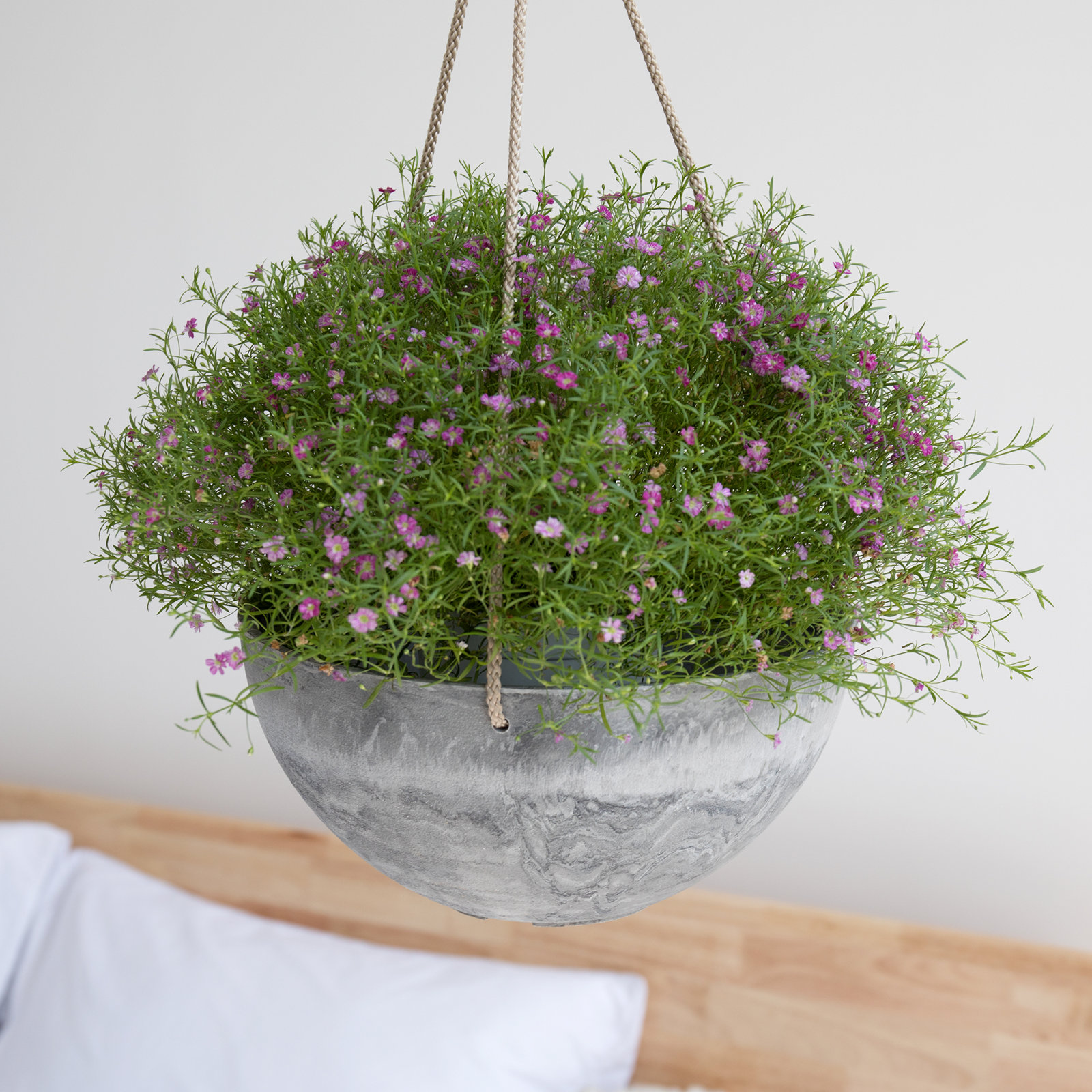 Boxdale 13" Hanging Planter, Marble, 4.7" H x 10" W x 10" D
