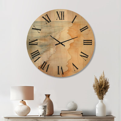 Grande horloge murale en bois nautique - Sable chaud sur la côte