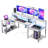 Minaya 71.5" W LED Gaming Desk with Power Outlet, L-Shaped Computer Desk with Monitor Stand-469386708