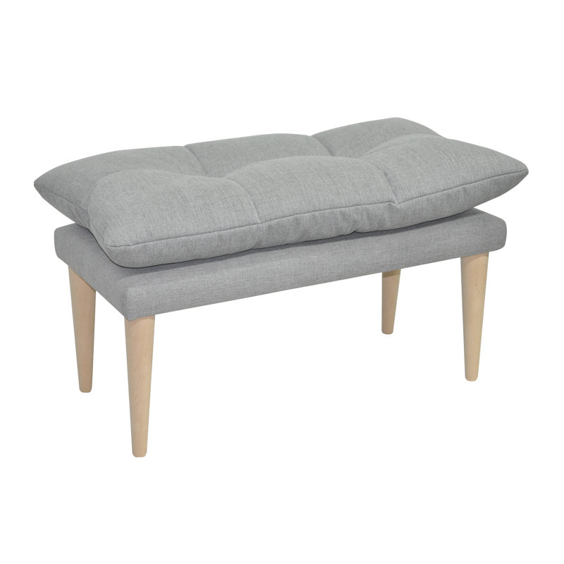 Zen Polyester Upholstered Bench, Grey