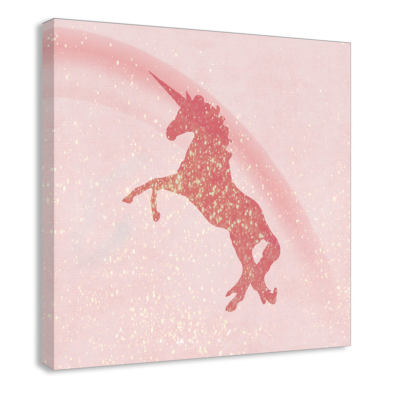 Paillettes licorne 2, H 16 po x l 16 po x P 1,5 po, Toile