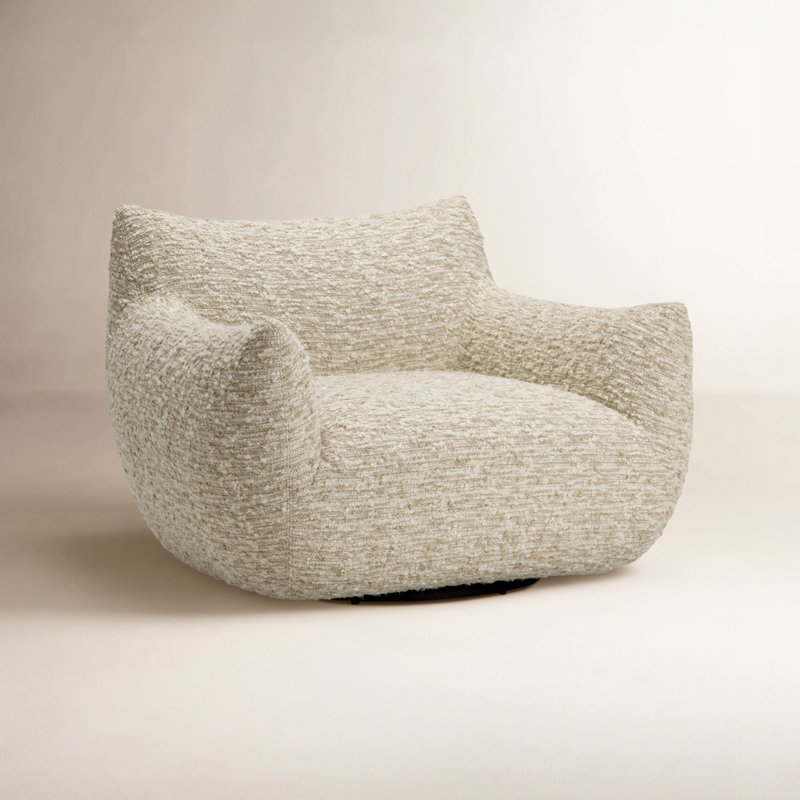 Margot Swivel Armchair, Solema Cream Boucle