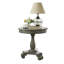 Table d'appoint ronde en bois gris avec piédestal - 66 cm de diamètre, 66 cm x 66 cm, élégante