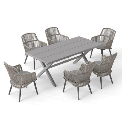 6 - Person Rectangular Outdoor Dining Set With Cushions
