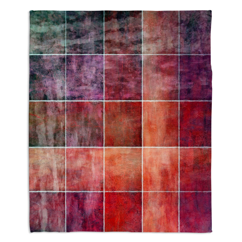 Hand Woven Throw Blanket, 51" x 60", Red