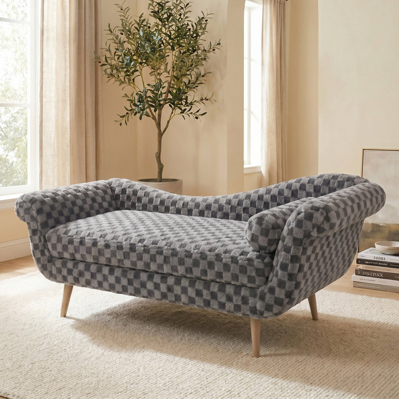 Canapé en tissu Classic Diamond, Polyester gris fumée