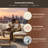 4-Piece Deep Seating Acacia Wood Outdoor Patio Conversation Furniture Set With Cushions