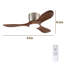 Ventilateur de plafond lumineux William Farmhouse avec pales en bois massif et moteur à courant continu réversible-119443627-119443625