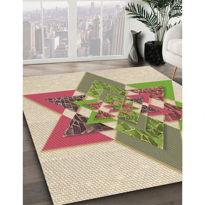 Washable Abstract Indoor Rug, Rectangle 8' x 10'