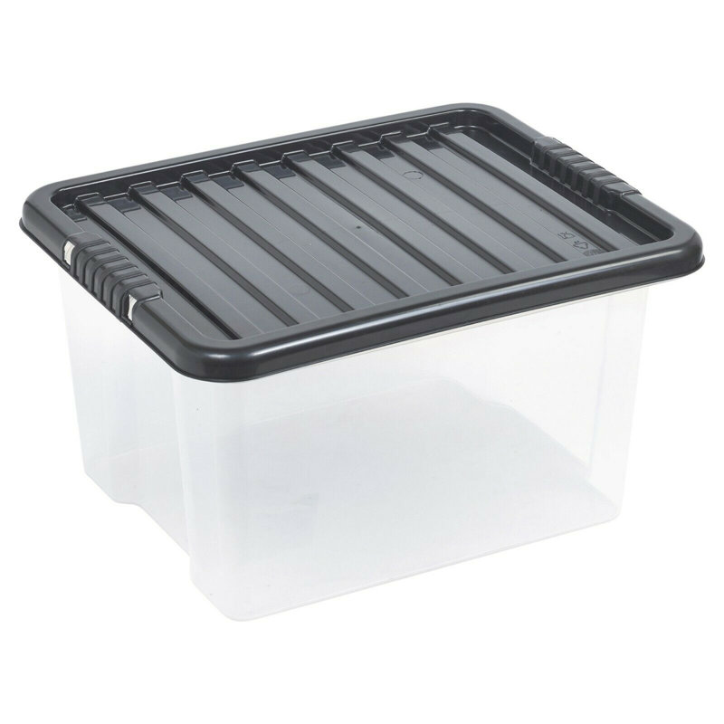 Symple Stuff Plastic Decorative Bin, 32 Litre, Black