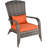 Alaizah Outdoor Rattan Adirondack Deck Chair Armrest Lounge Chair w/ Cushion-2108887653-2030021819