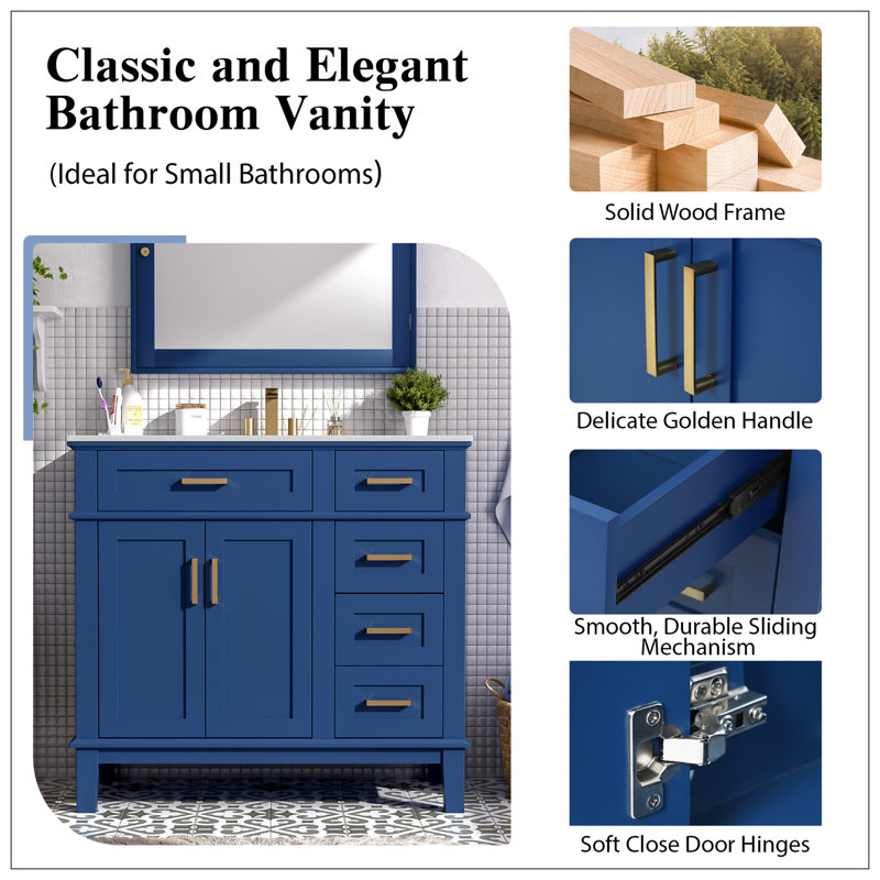 Meuble-lavabo pour salle de bain, Bleu