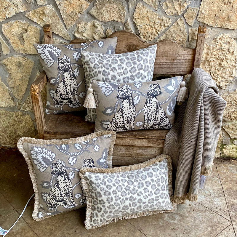 Fringed Sunbrella® Outdoor Throw Pillow