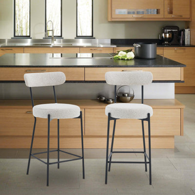 Anani Upholstered Counter Stool with Metal Frame