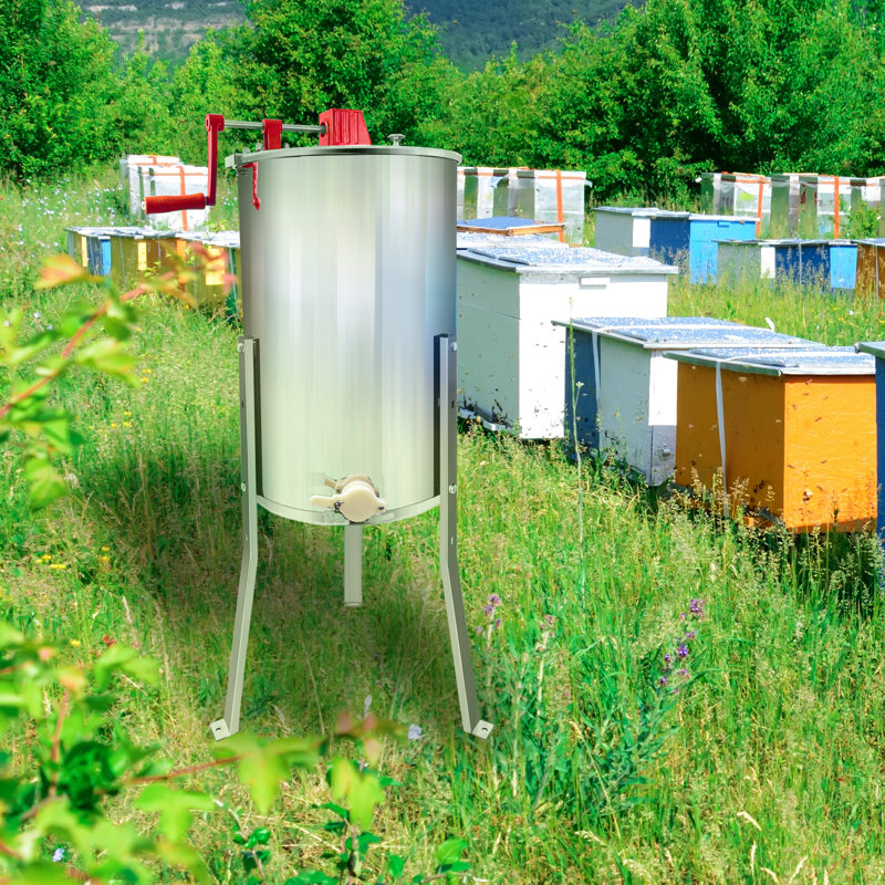 Efficient 2/4 Frames Manual Honey Extractor For Beekeepers, Stainless Steel