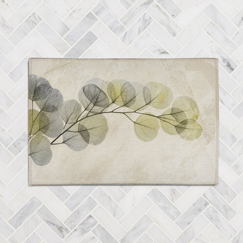 Smoky Xray Of Eucalyptus Chenille Indoor Rug, Rectangle 4' x 6'