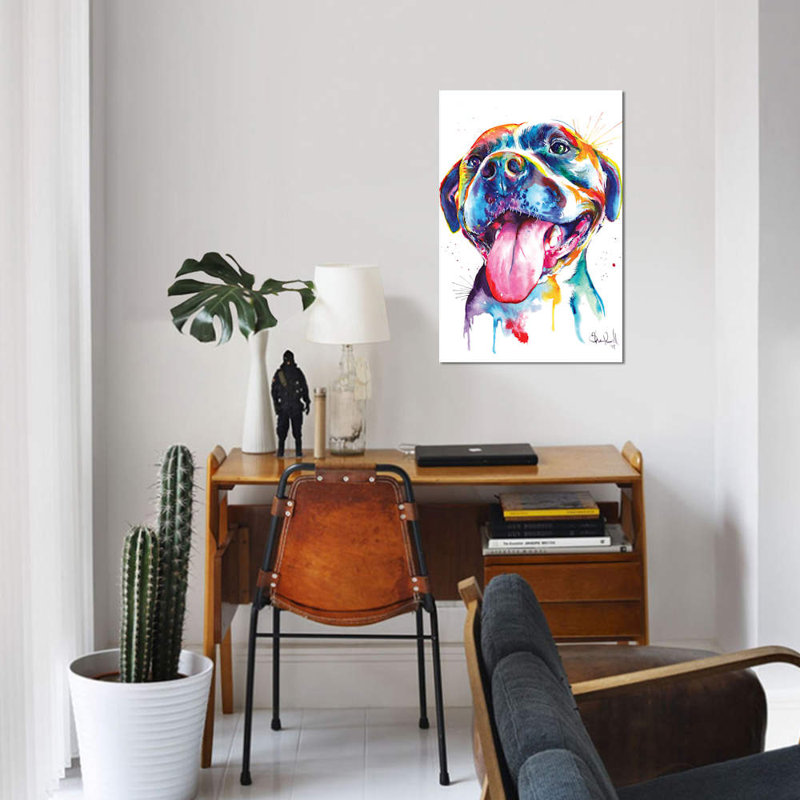 Pitbull - Wrapped Canvas Print, 101.6 cm H x 66.04 cm W x 3.175 cm D