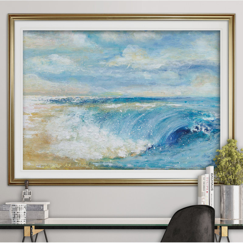 « the perfect wave », impression, H 31 po x l 43 po x P 1,5 po, Or