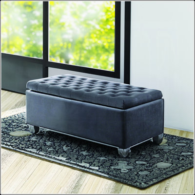Banc en tissu gris Rebekah avec rangement