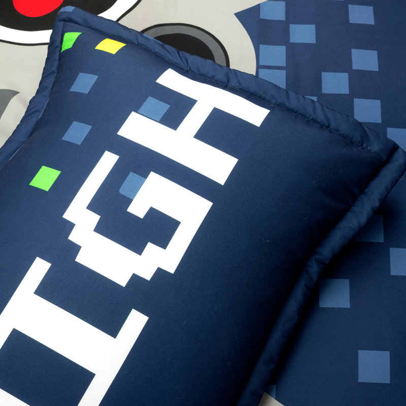 Navy Reversible Twin Microfiber Kids' Comforter Set