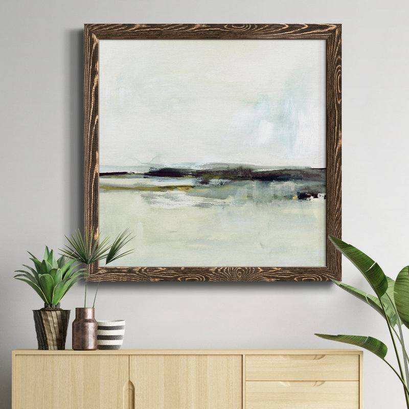 Sage Skies II - Toile encadrée de qualité supérieure - prête à être accrochée, Noyer, H 27,5 po x l 27,5 po x P 1,5 po