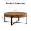Table basse moderne d'épissure rétro moderne, plateau de table en bois de sapin avec pieds en croix dorés-1493274813-1493274814