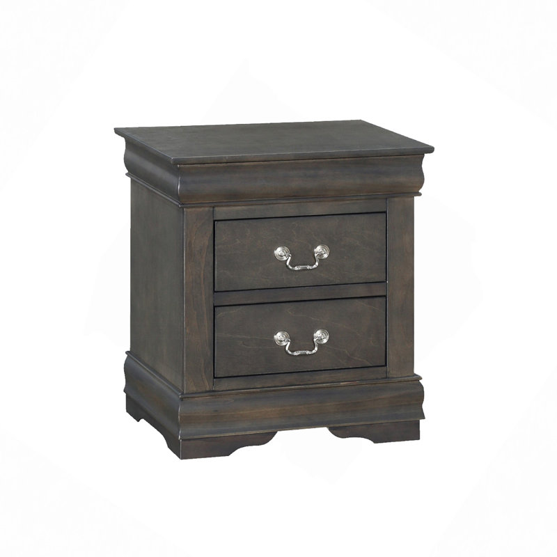 Table de chevet contemporaine 1Pc, Gris foncé