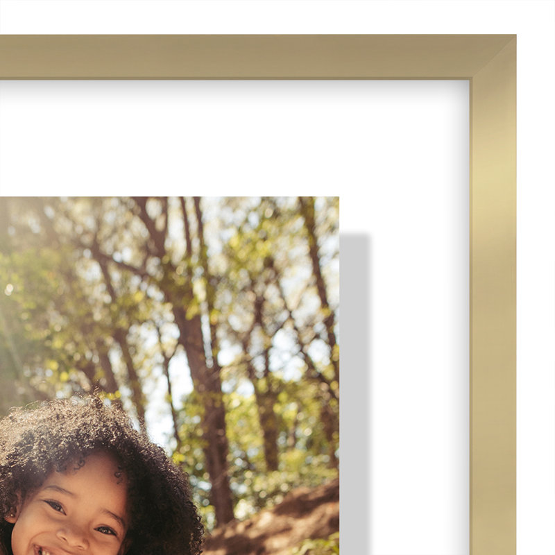 Wakas Sleek Aluminum Floating Picture Frame, 8" x 10", Gold