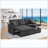 Linen Blend Upholstered Sectional Pull-Out Bed Chaise Storage