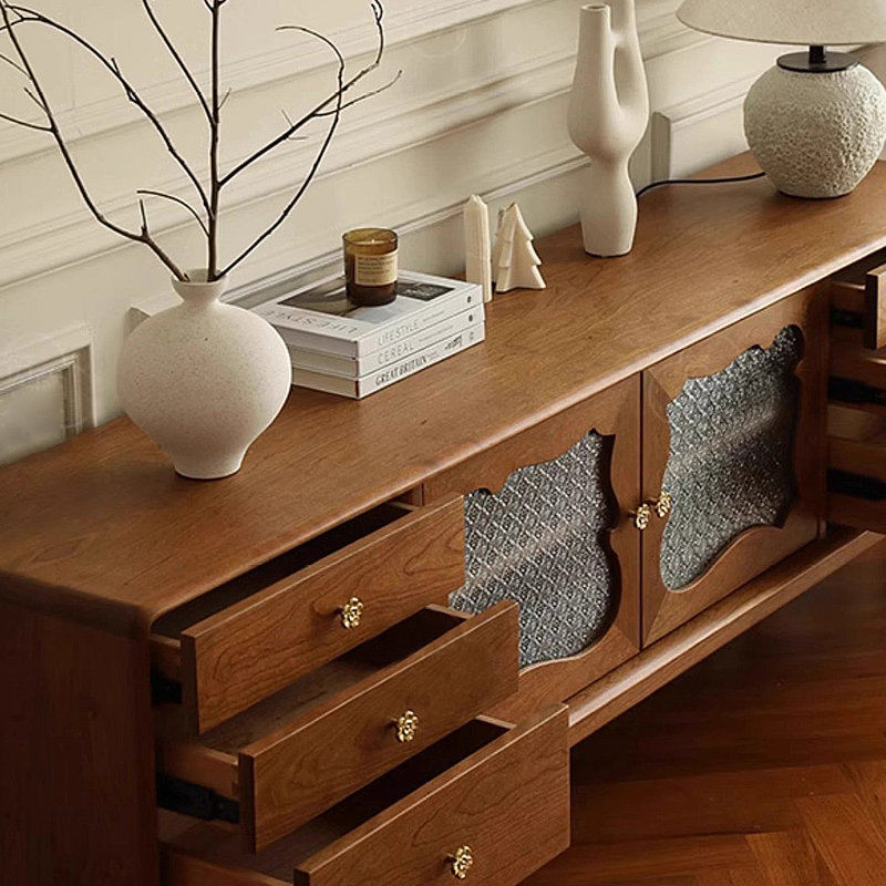 Meuble télé simple de style rétro français, 78.74"