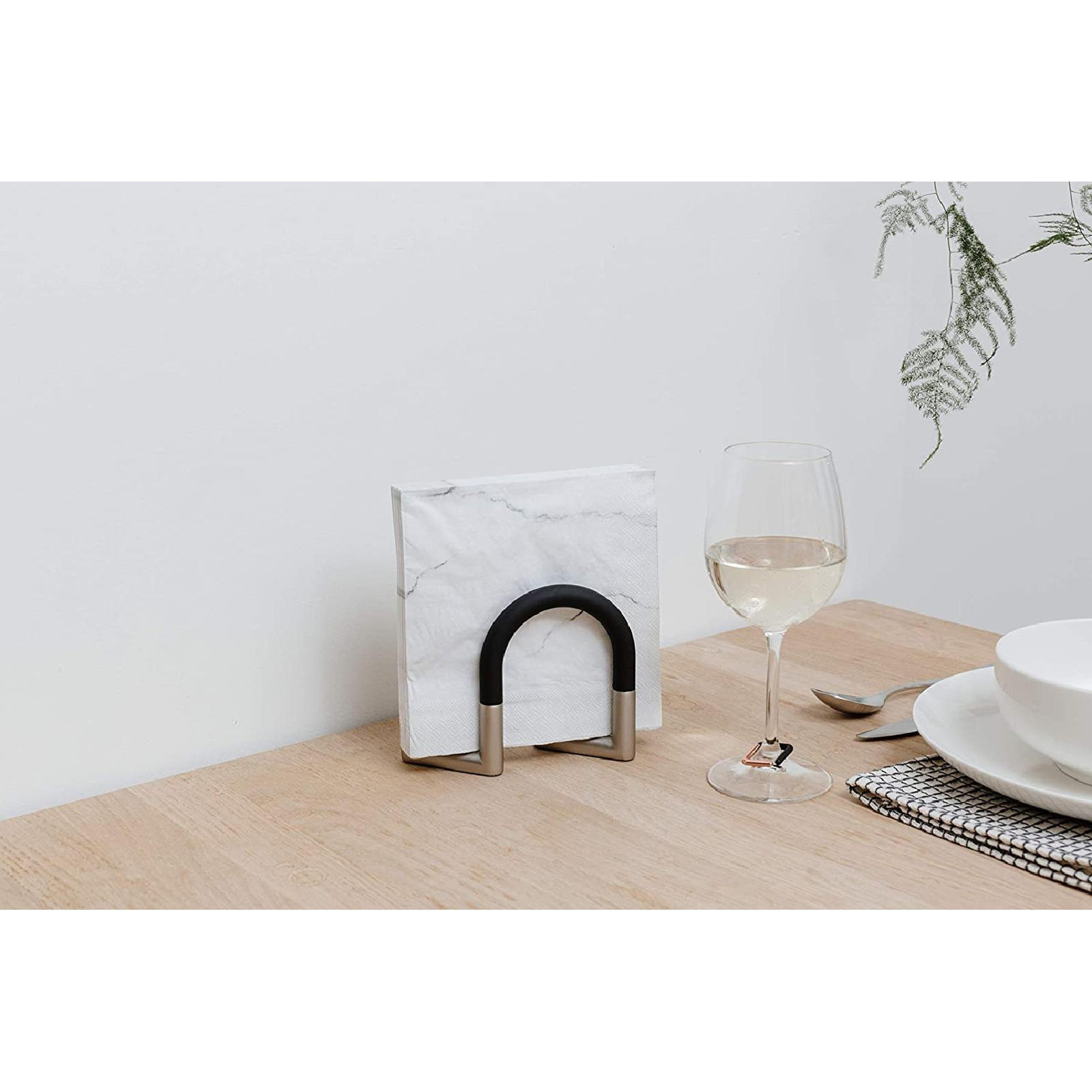 Squeeze Standing Napkin Holder, Black/Nickel