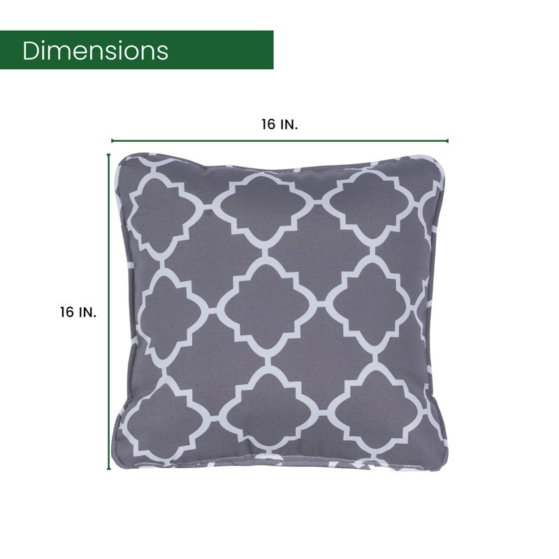Hanover Red Lattice 16" Square Indoor/Outdoor Throw Pillow Set