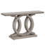 Console 55 po avec base géométrique en bois, canapé d'entrée rustique pour salon, couloir, vestibule - table d'appoint décorative pour présentation et rangement, gris