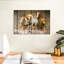 Chevaux blancs dorés sur toile-807544900