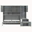 Lit escamotable simple avec placard, tiroirs et bureau-829636745