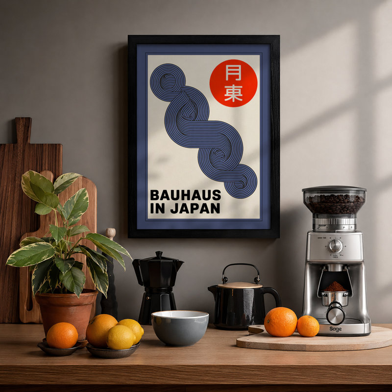 Bauhaus In Japan Geometric - Print, A1 - 84.1 x 59.4 cm, Black