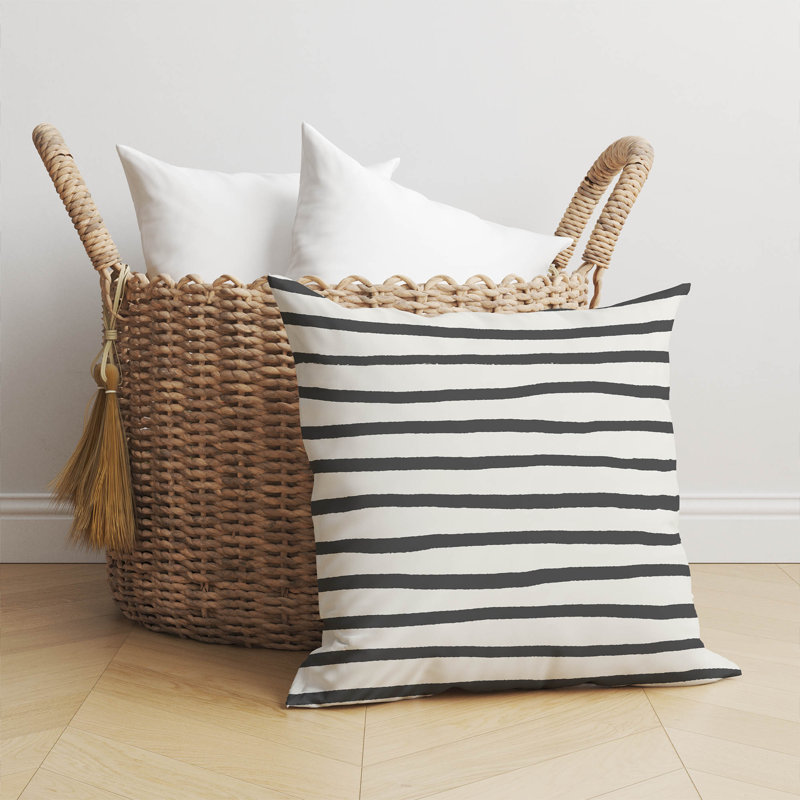 Coussin Spinal Row, H 26 po x l 26 po, Ivoire/gris anthracite