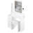 29.2" Small Size Left Bedside Cabinet Vanity Table With Cushioned Stool,2 AC Outlets And 2 USB Ports Power Station,Hair Dryer Bracket,Brightness Adjustment-1084814365