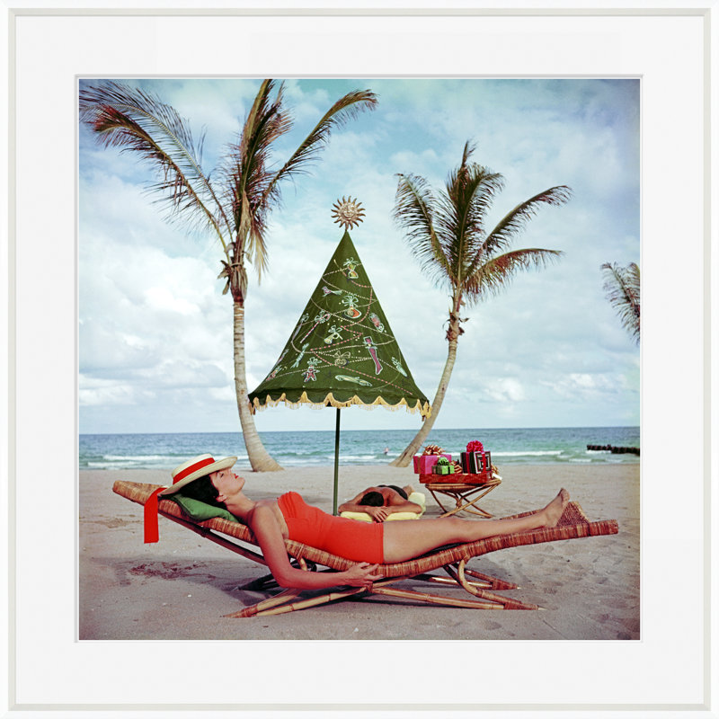 Palm Beach IdyII Print by Slim Aarons, 33"Hx 33"Wx1.75"D, White
