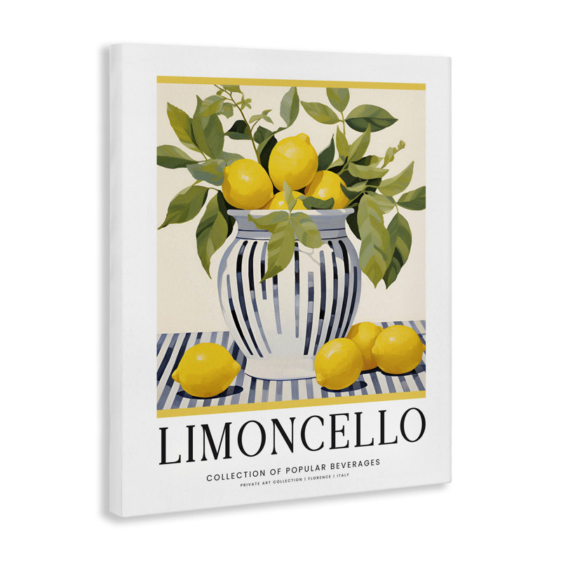 Art mural classique sur toile, citrons et doublures, H 20 po x l 16 po