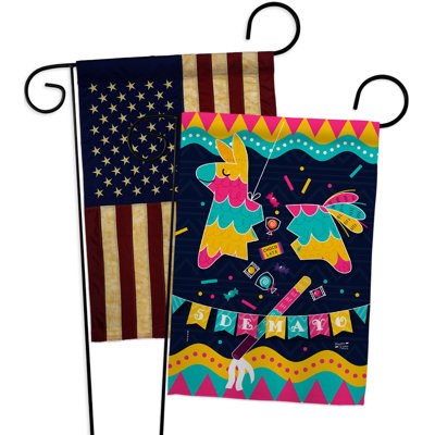 Double Sided 18.5 in. H x 13 in. W Polyester Cinco de Mayo Garden flag