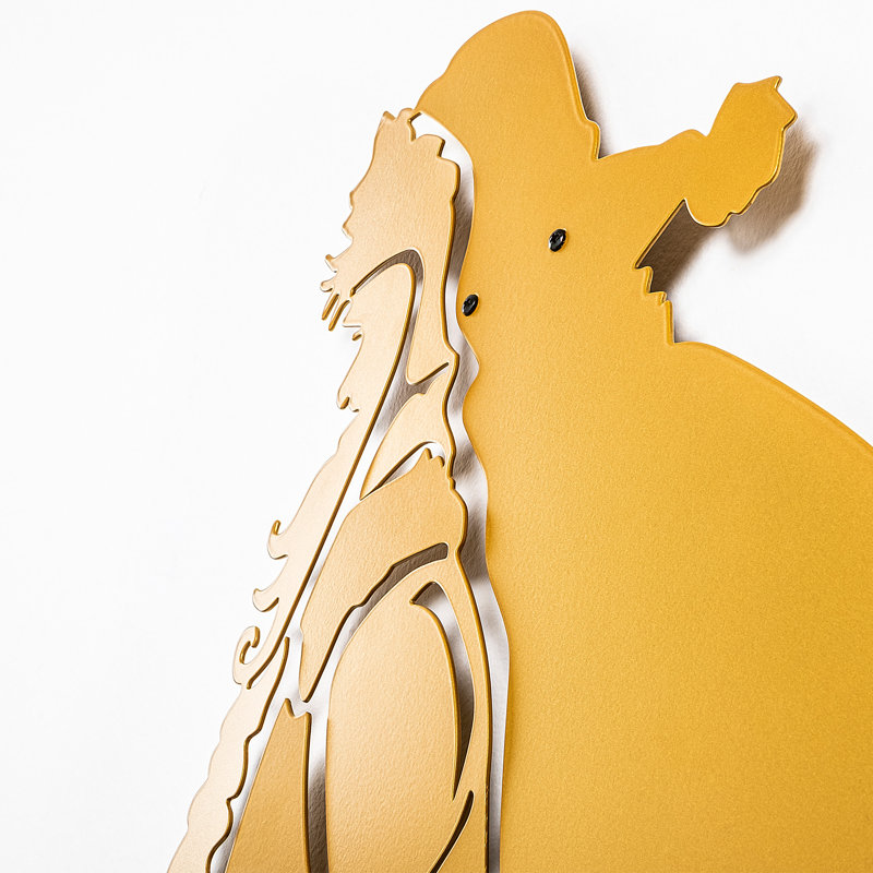 People Wall Decor on Metal, Gold