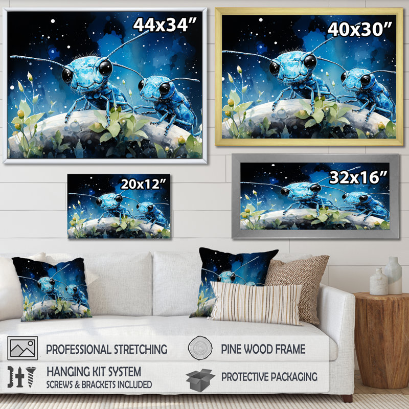«Enchanted Minions Blue Ants - Ant», reproduction sur toile, Toile tendue, H 24 po x l 32 po x P 1 po