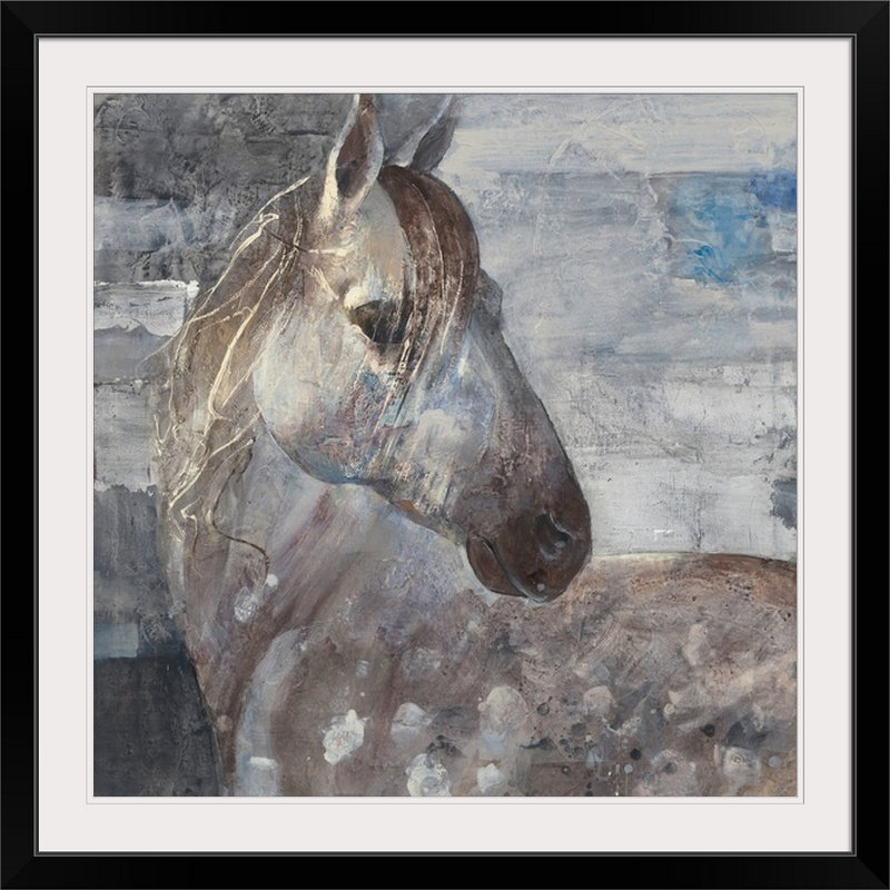 «Braylock Appaloosa», Albena Hristova, reproduction d'art, H 28 x l 28 po x P 1 po, Cadre noir