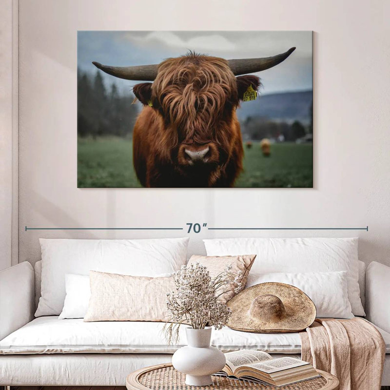 Brampt German Highland Cow, 32" H x 48" W