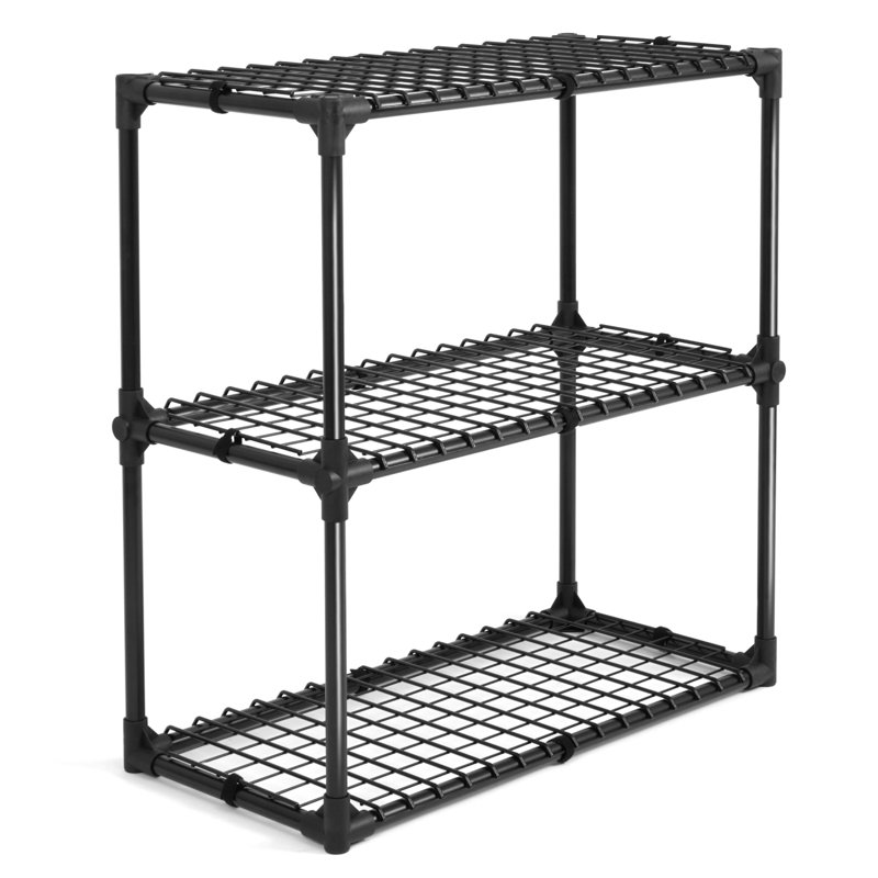 Étagère en métal à 3 tablettes avec une étagère de rangement