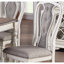 Ensemble de 2 chaises de salle à manger, blanc antique et gris, dossier, style contemporain et attrayant, avec coussin de dossier.