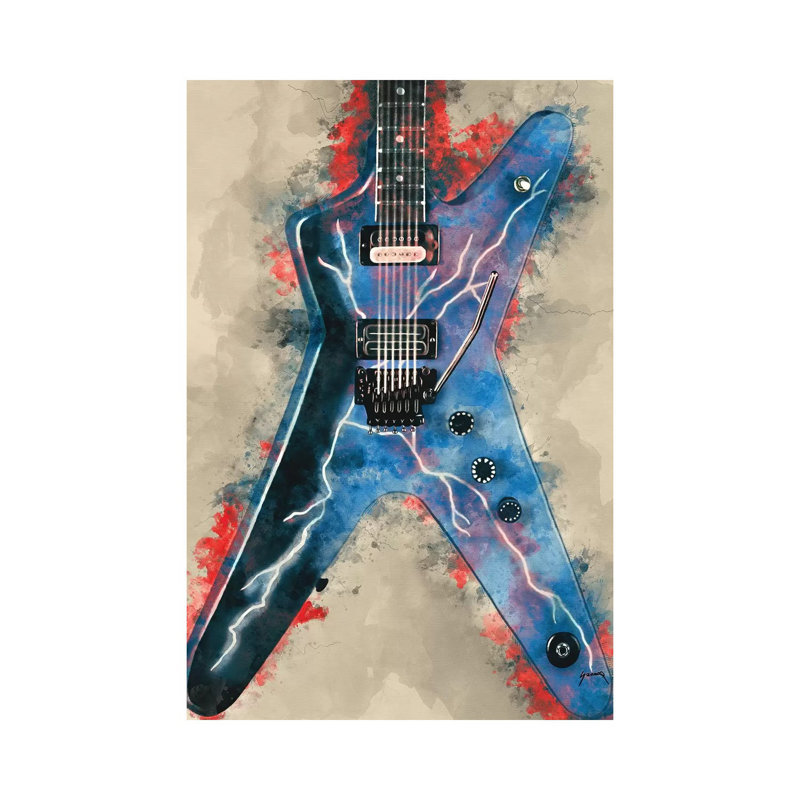 Dimebag Darrell's Electric Guitar 1 Piece Wrapped Canvas Wall Art, 30.48 cm H x 45.72 cm W