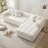 107.9“Boneless Couches L Shaped Cloud Couch Modular Sectional Sofa with Chaise, Boucle Channel Tufted Design, Living Room Furniture .-186564013-186564016